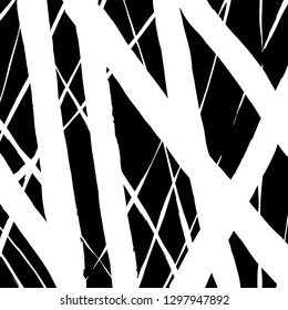 Brush grunge pattern. White and black vector.