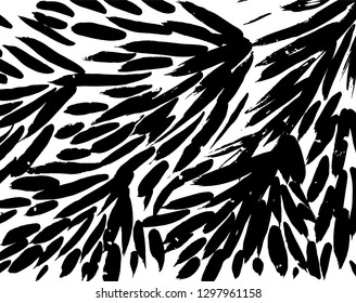 Brush grunge pattern. White and black vector.