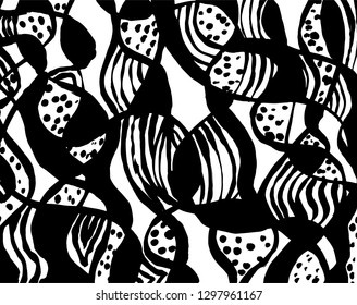 Brush grunge pattern. White and black vector.