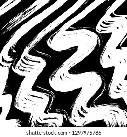 Brush grunge pattern. White and black vector.