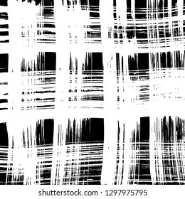 Brush grunge pattern. White and black vector.