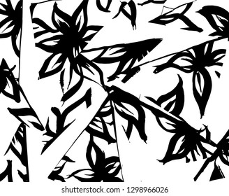 Brush grunge pattern. White and black vector.