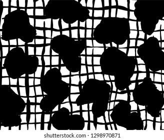 Brush grunge pattern. White and black vector.