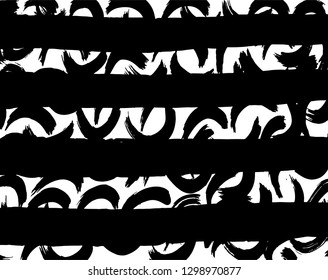 Brush grunge pattern. White and black vector.