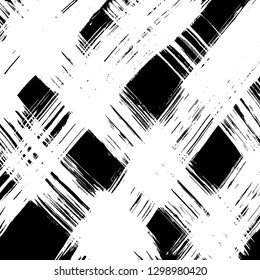 Brush grunge pattern. White and black vector.