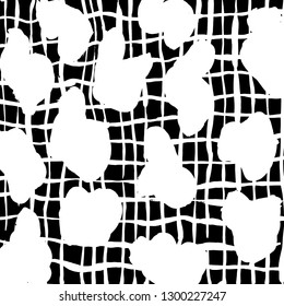 Brush grunge pattern. White and black vector.