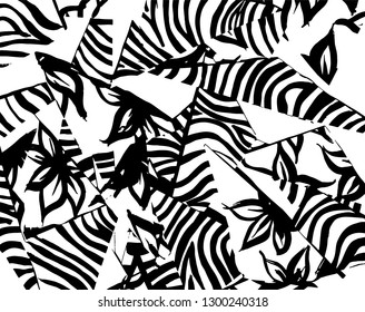 Brush grunge pattern. White and black vector.