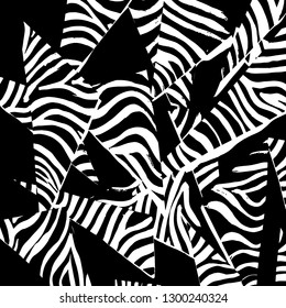 Brush grunge pattern. White and black vector.