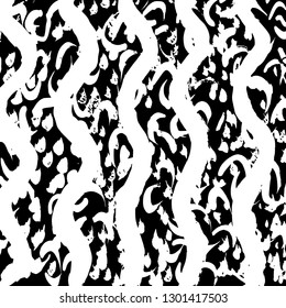 Brush grunge pattern. White and black vector.