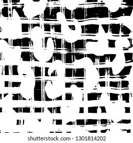 Brush grunge pattern. White and black vector.