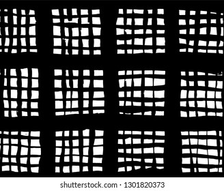 Brush grunge pattern. White and black vector.