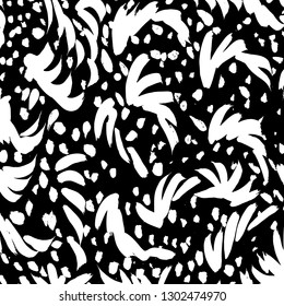 Brush grunge pattern. White and black vector.