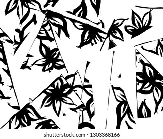 Brush grunge pattern. White and black vector.