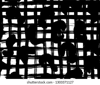 Brush grunge pattern. White and black vector.