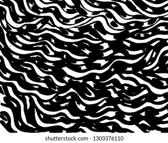 Brush grunge pattern. White and black vector.