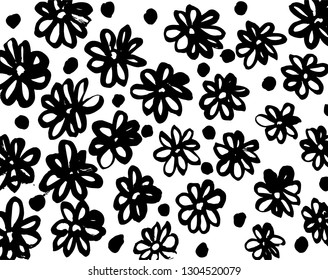 Brush grunge pattern. White and black vector.