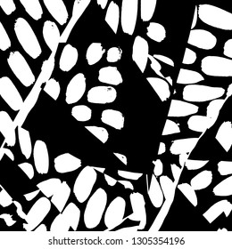 Brush grunge pattern. White and black vector.