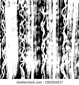 Brush grunge pattern. White and black vector.