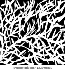 Brush grunge pattern. White and black vector.