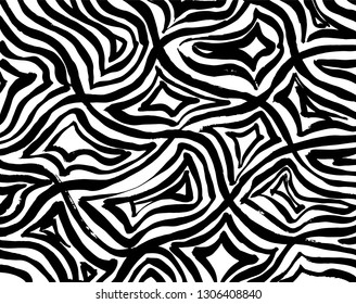 Brush grunge pattern. White and black vector.