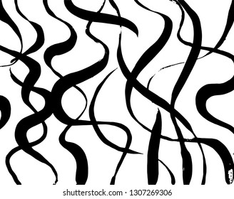 Brush grunge pattern. White and black vector.