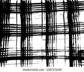 Brush grunge pattern. White and black vector.
