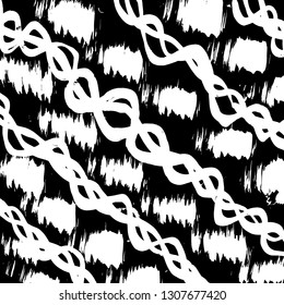 Brush grunge pattern. White and black vector.