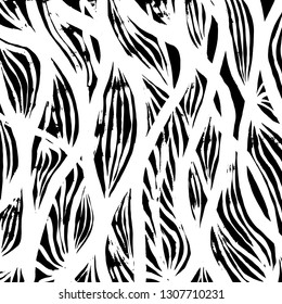 Brush grunge pattern. White and black vector.