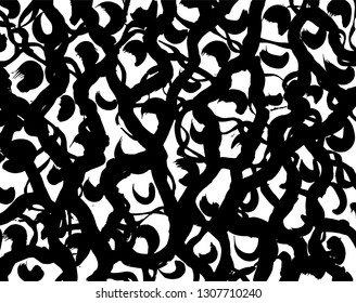 Brush grunge pattern. White and black vector.