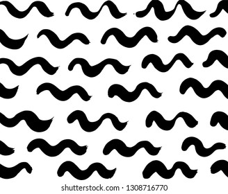 Brush grunge pattern. White and black vector.