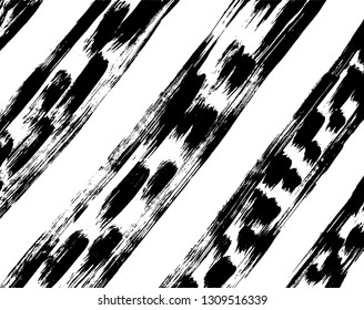 Brush grunge pattern. White and black vector.