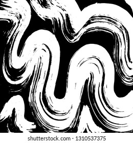 Brush grunge pattern. White and black vector.