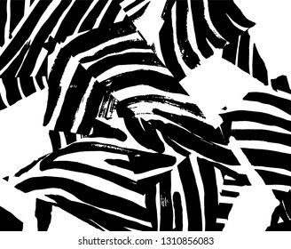 Brush grunge pattern. White and black vector.