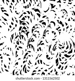 Brush grunge pattern. White and black vector.