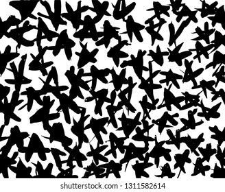 Brush grunge pattern. White and black vector.