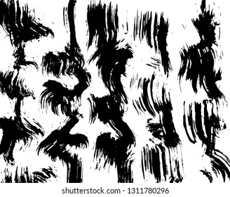 Brush grunge pattern. White and black vector.