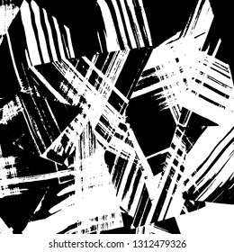Brush grunge pattern. White and black vector.