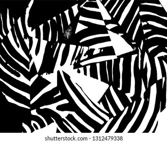 Brush grunge pattern. White and black vector.