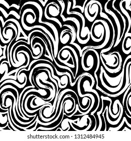 Brush grunge pattern. White and black vector.