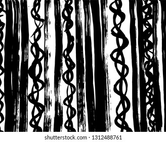 Brush grunge pattern. White and black vector.