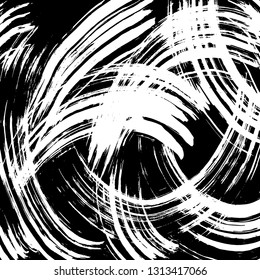 Brush grunge pattern. White and black vector.