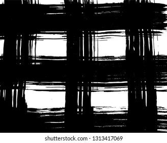 Brush grunge pattern. White and black vector.