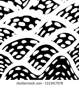 Brush grunge pattern. White and black vector.