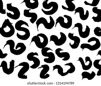 Brush grunge pattern. White and black vector.