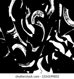Brush grunge pattern. White and black vector.