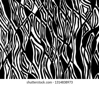 Brush grunge pattern. White and black vector.