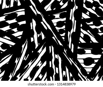 Brush grunge pattern. White and black vector.