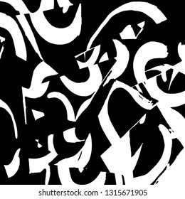 Brush grunge pattern. White and black vector.