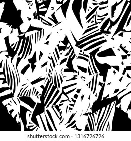 Brush grunge pattern. White and black vector.