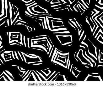 Brush grunge pattern. White and black vector.
